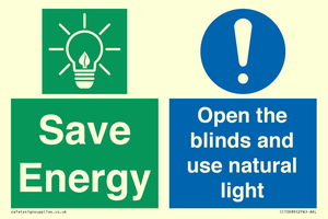 Save Energy open the blinds and use natural light